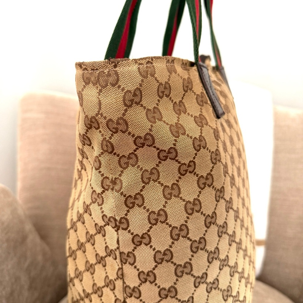 Authentic Gucci Sherry Line Tote Bag Shopper brown monogram canvas large - Picture 8 of 16